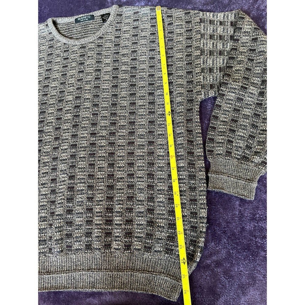 Vtg Made in Italy 100% Merino Wool Luxury Grandpa Crewneck Sweater Preppy Mens M - Picture 7 of 9